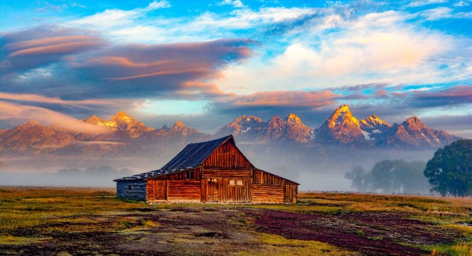 Mormon Row and Moulton Barn on Antelope Flats is the most photographed barn in Wyoming and quite possibly the world.