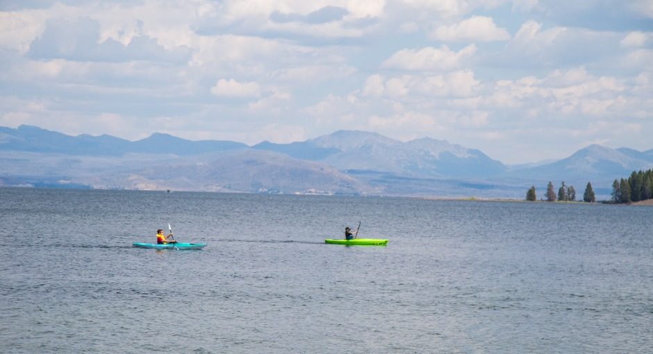 Yellowstone Lake is the largest high-elevation lake in North America, perfect for a kayak adventure.