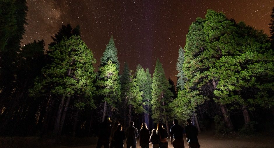 While visiting Yosemite National Park stop to stargaze at Glacier Point, Badger Pass, or even from your cabin at Tenaya Lodge.