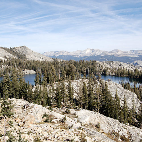 Views of Mount Hoffman can be seen from May Lake.