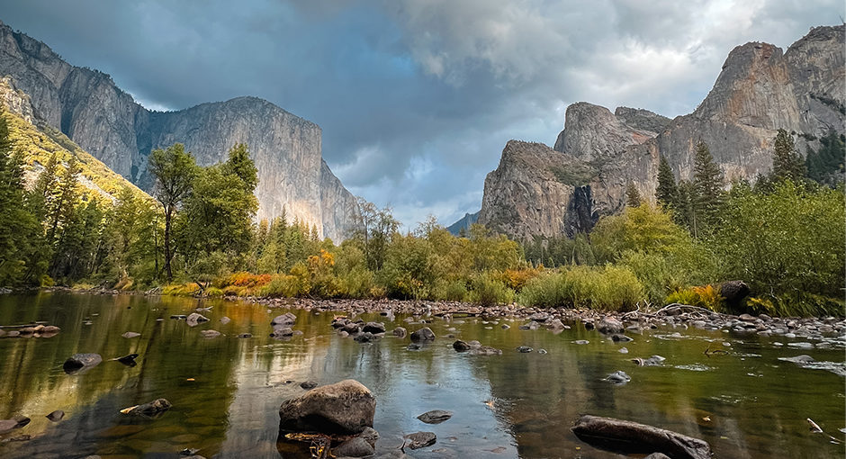 The pictured Valley View is an easy pull-out on Northside Drive. You're looking at the stunning El Capitan on the left, and a trickling Bridalveil Fall on the right.