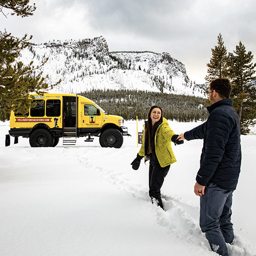 Yellowstone Vacations knew all the best places to stop for views, wildlife, and occasionally some knee-deep snow.