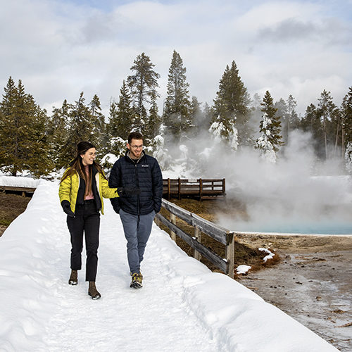 Even in the winter, most areas of Yellowstone National Park are accessible—with about a third of the crowds.